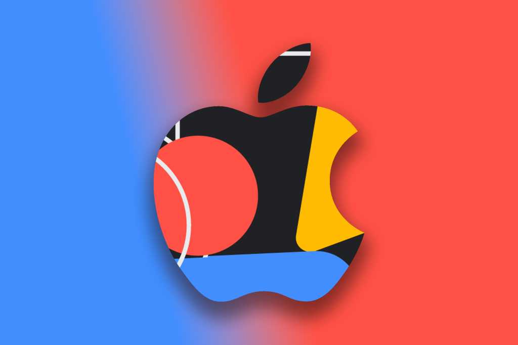 Apple logo with Google IO graphic