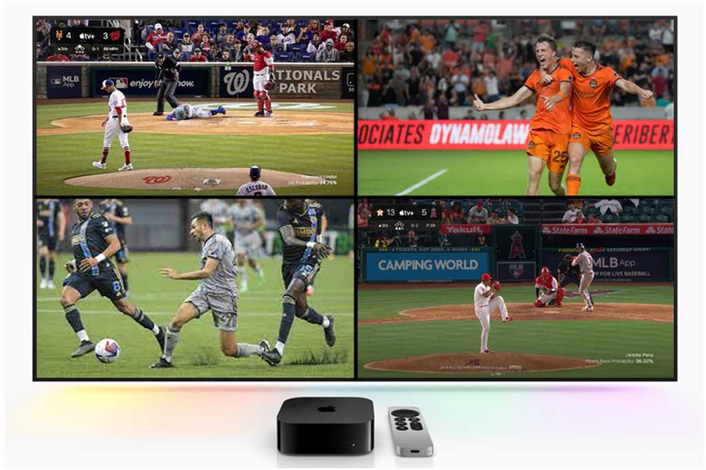 Apple TV multi-view for sports graphic