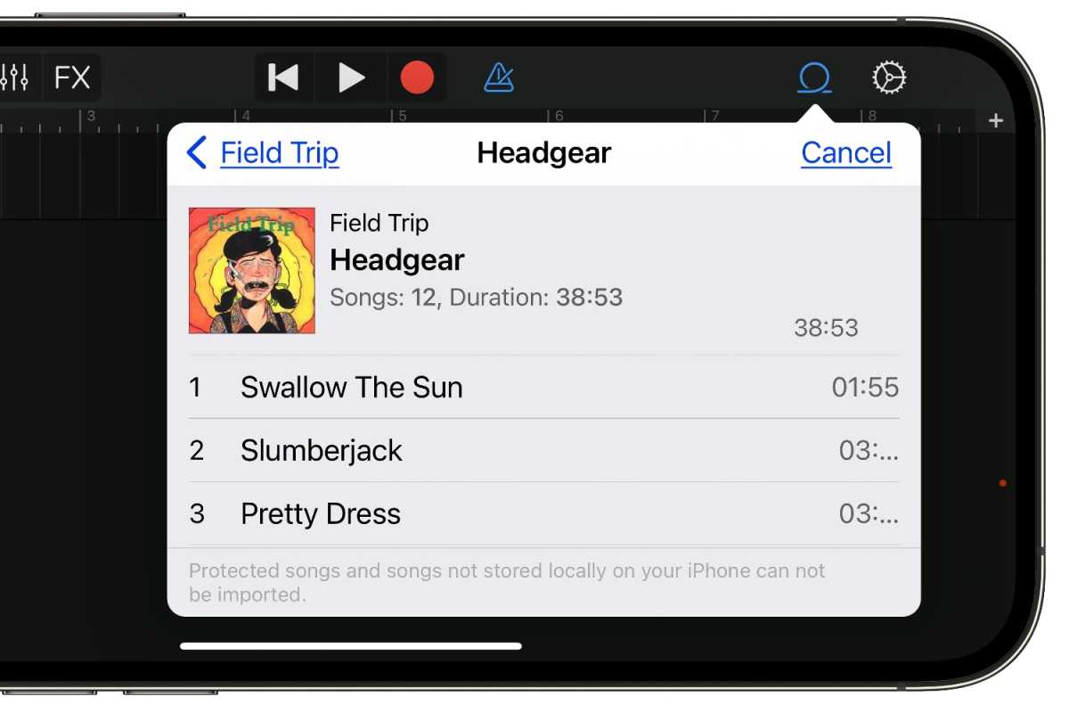GarageBand iOS song import