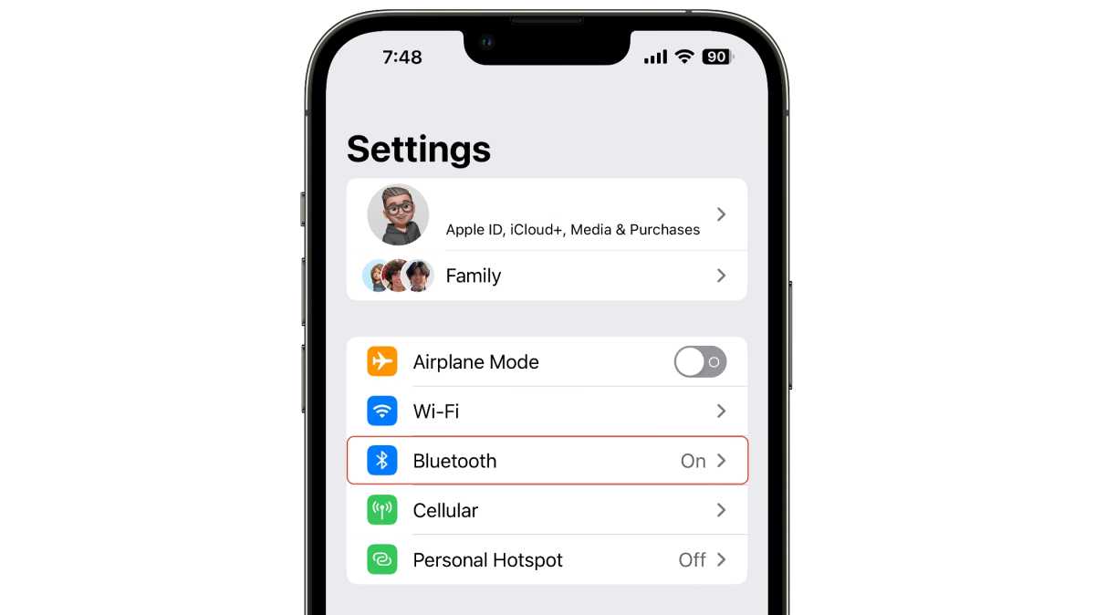 iOS 16 Bluetooth settings