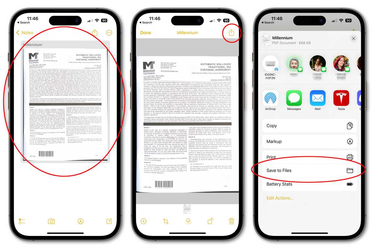iPhone  scan and PDF step 2