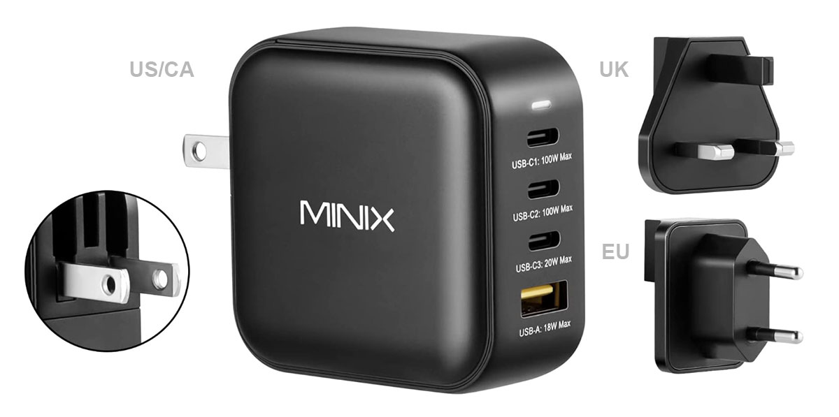 Minix Neo P3 100W Turbo 4-Ports – Best travel wall charger