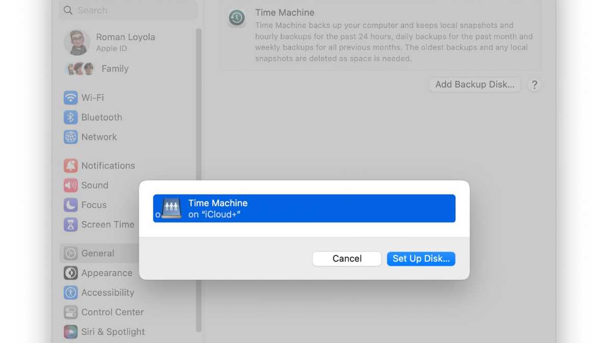 Time Machine iCloud mockup